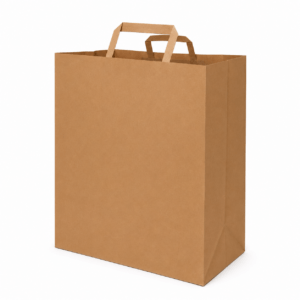 Sac Kraft XL Brun à Poignées Plates 33x20x33cm